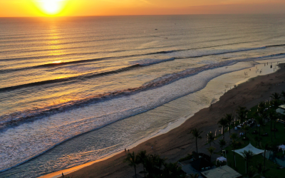 bali, seminyak, beach at sunset