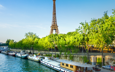 Eiffel Tower and Seine River, Paris, France - Europe, Euros