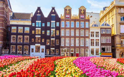 Amsterdam, Netherlands with flowers - Europe, Euros